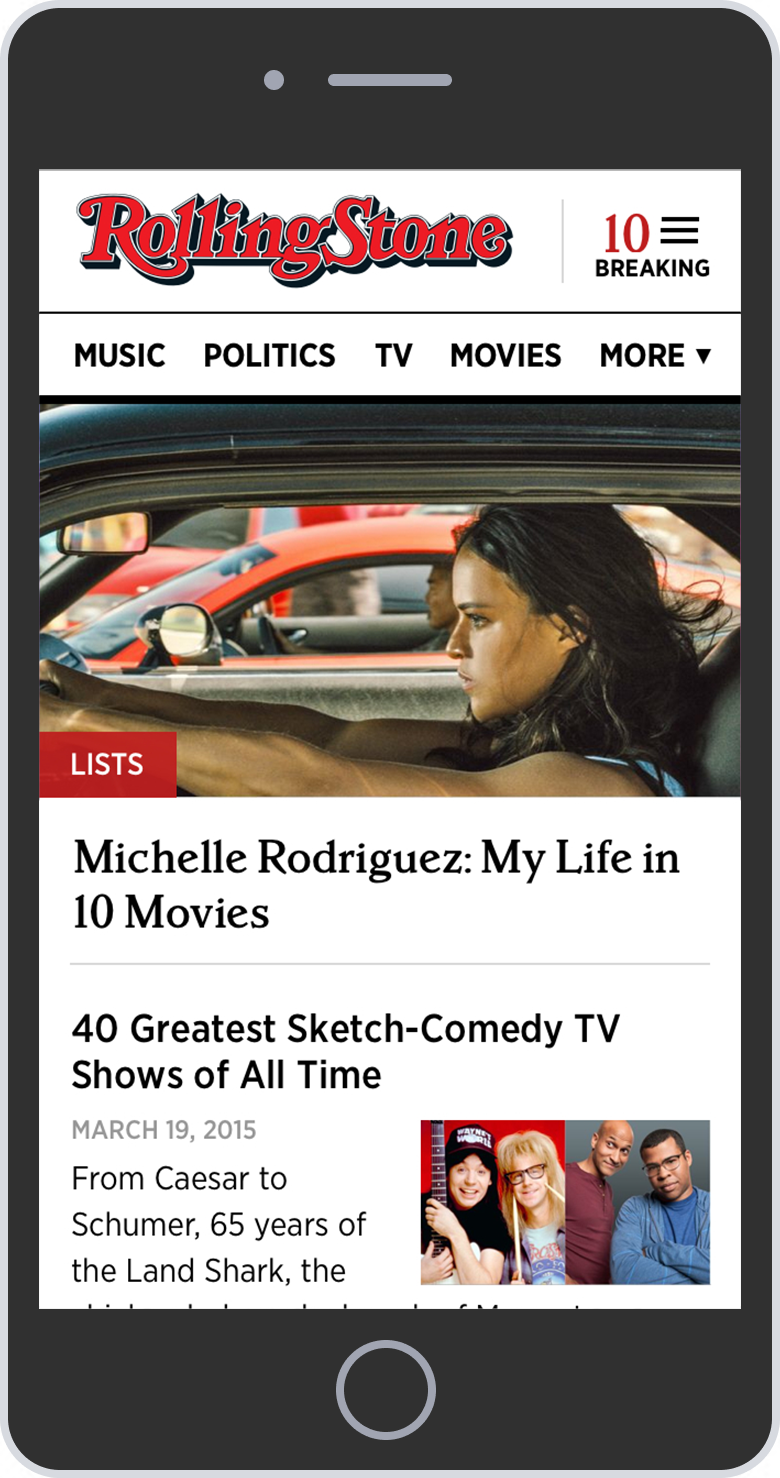 Rolling Stone Mobile — 500 Greatest Albums list view